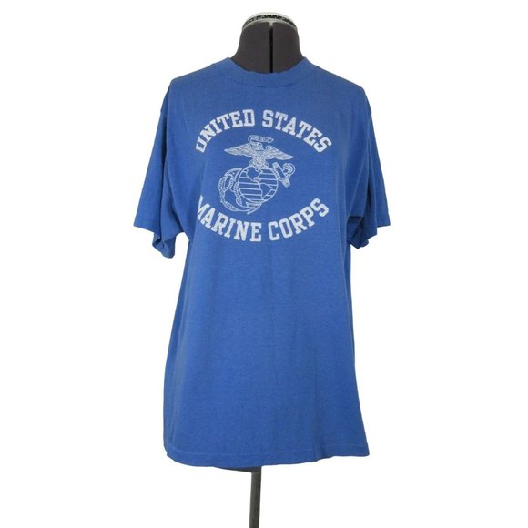 Vintage Velva Sheen single stitch US Marine Corps print t-shirt XL - Picture 1 of 15